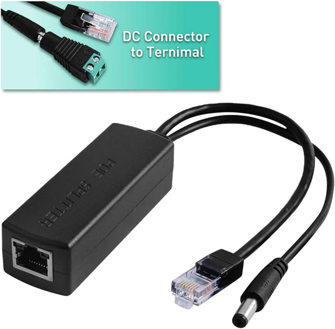 Gigabit PoE, adaptador Ethernet de 48 V a 12 V 2 A