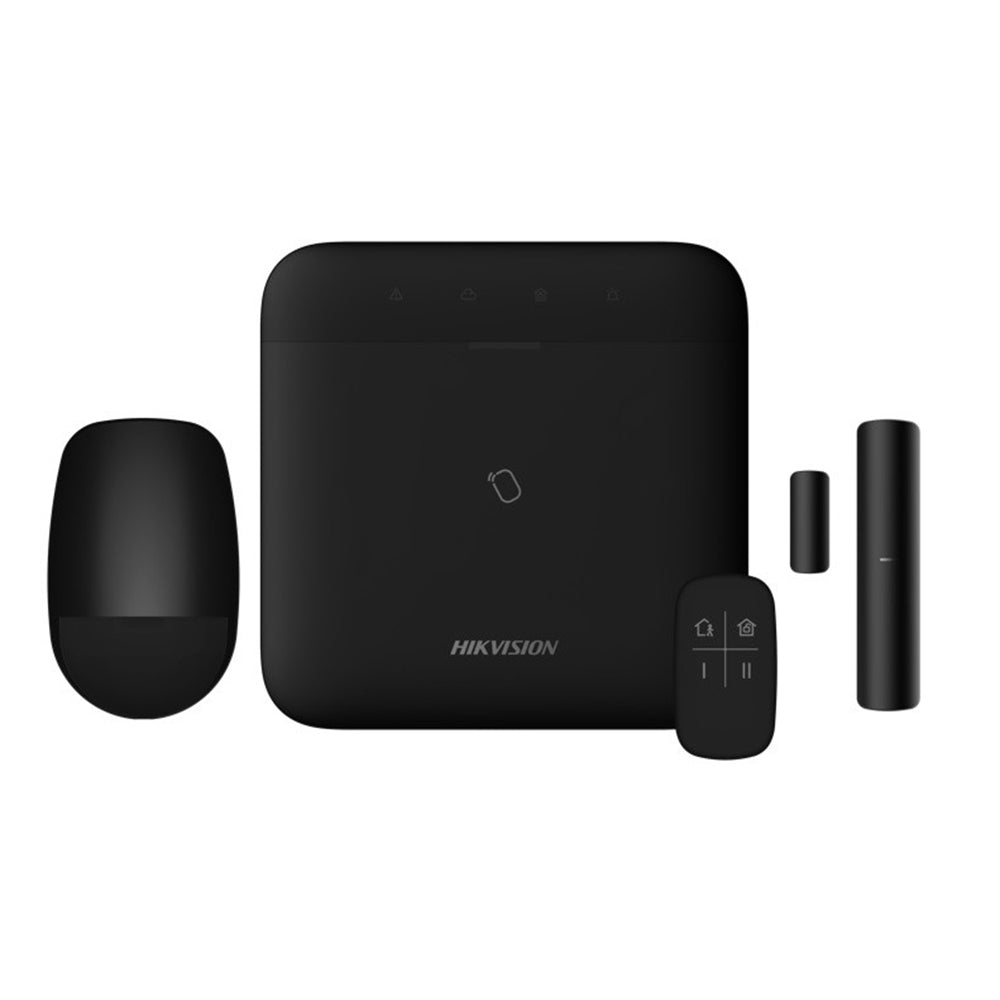 Kit Alarma AXPRO 868MHz 64 zonas Hikvision Panel + Detector + Mando + Contacto (Color Negro)