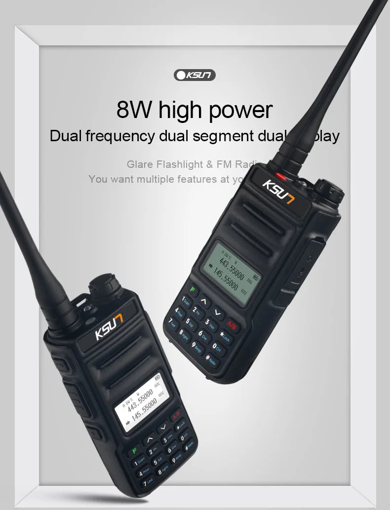 walkie-talkie  de largo alcance KSUN-  con antena potente,