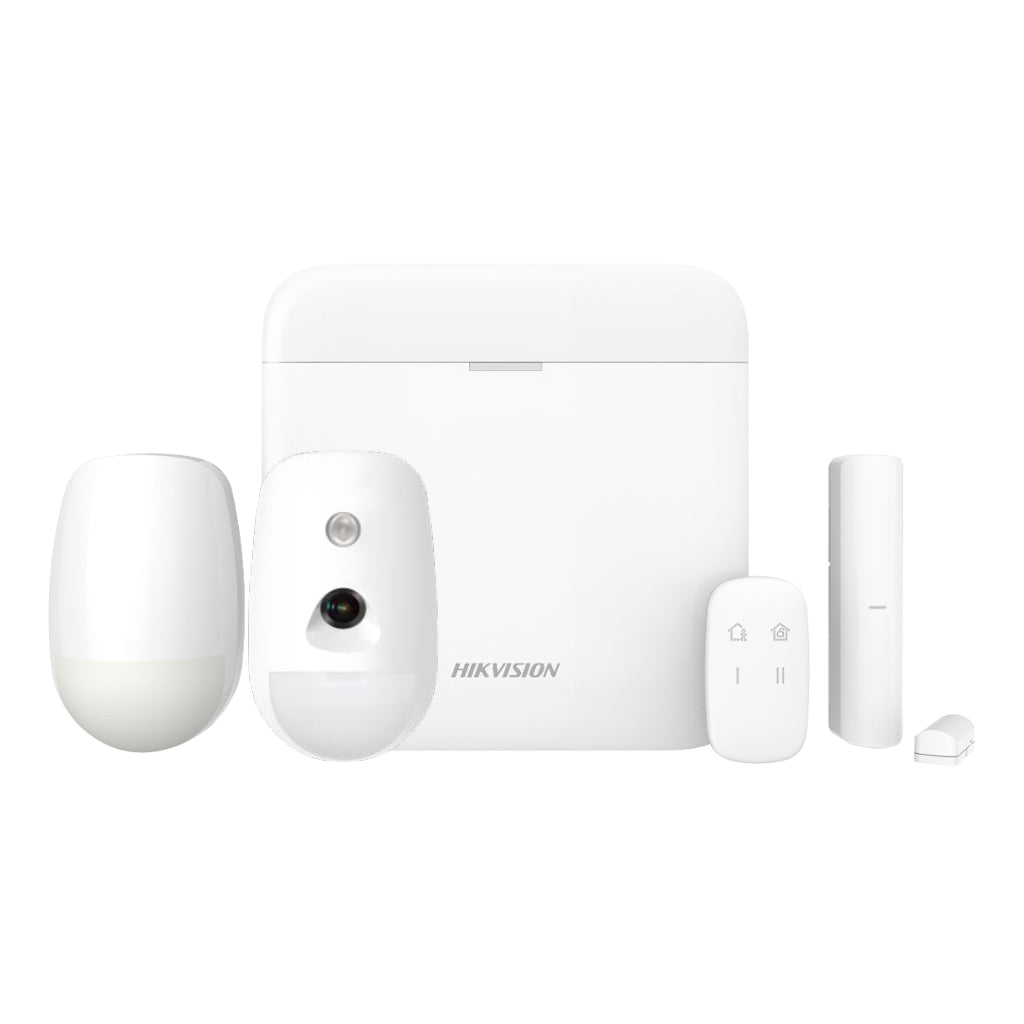 Kit Alarma Alarma AXPRO 868MHz 96 zonas Hikvision Panel + PIRCAM + PIR + Mando + Contacto