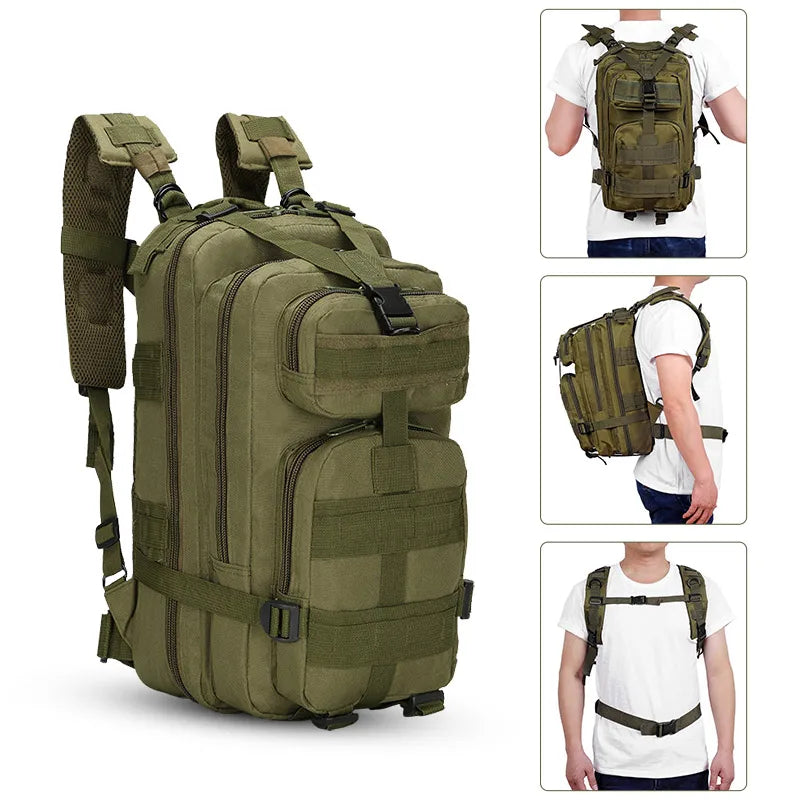 Mochila táctica impermeable para hombre, bolsa de camuflaje de 25L