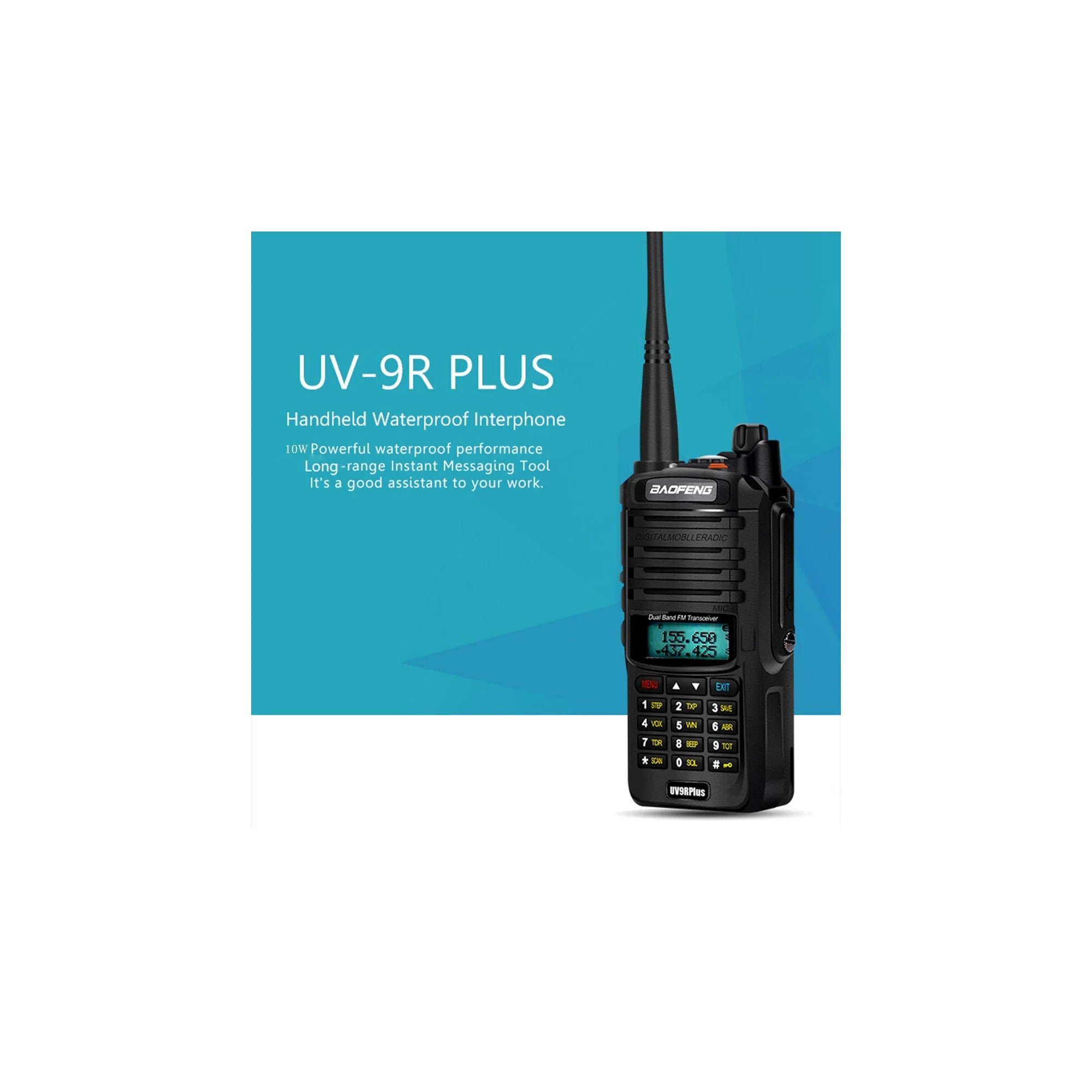 walkie talkie Baofeng- UV-9R plus, radio cb, comunicador, resistente al agua, 10W, 2 unidades