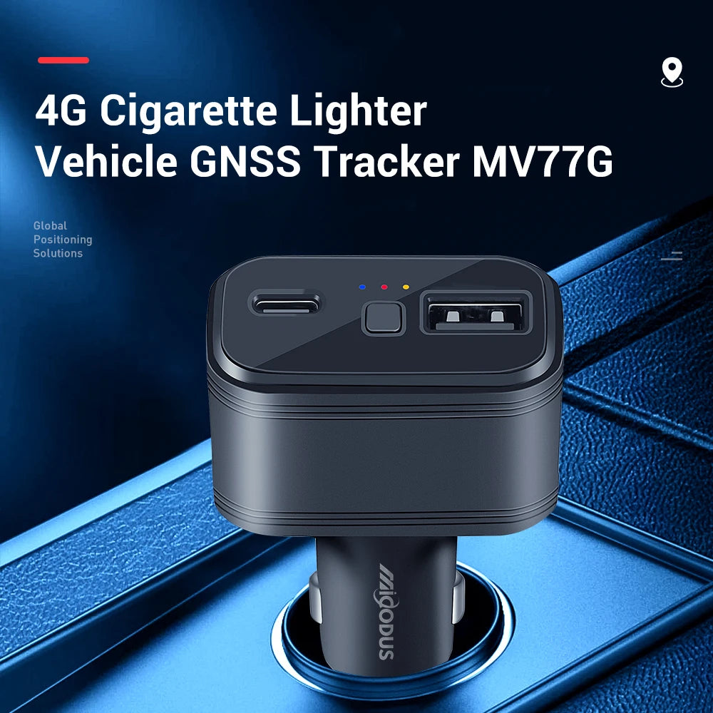 Encendedor de cigarrillos para vehículo GPS 4G  , seguimiento GPS, cargador inalámbrico para coche, Monitor de voz de carga rápida