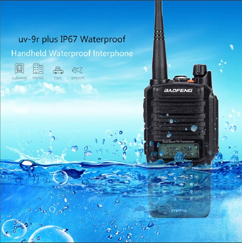 walkie talkie Baofeng- UV-9R plus, radio cb, comunicador, resistente al agua, 10W, 2 unidades