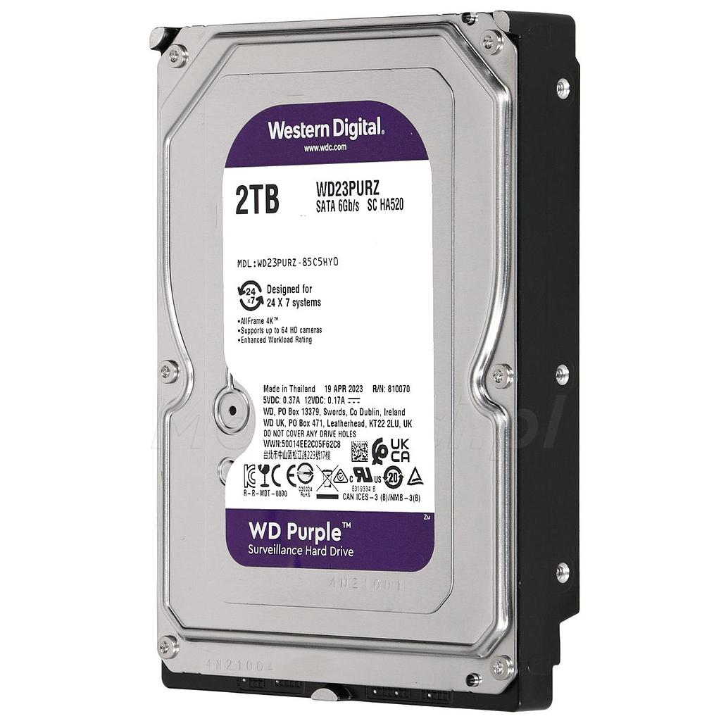 Disco Duro de 2 Tb ( 2048 Gb ) Western Digital Purple.